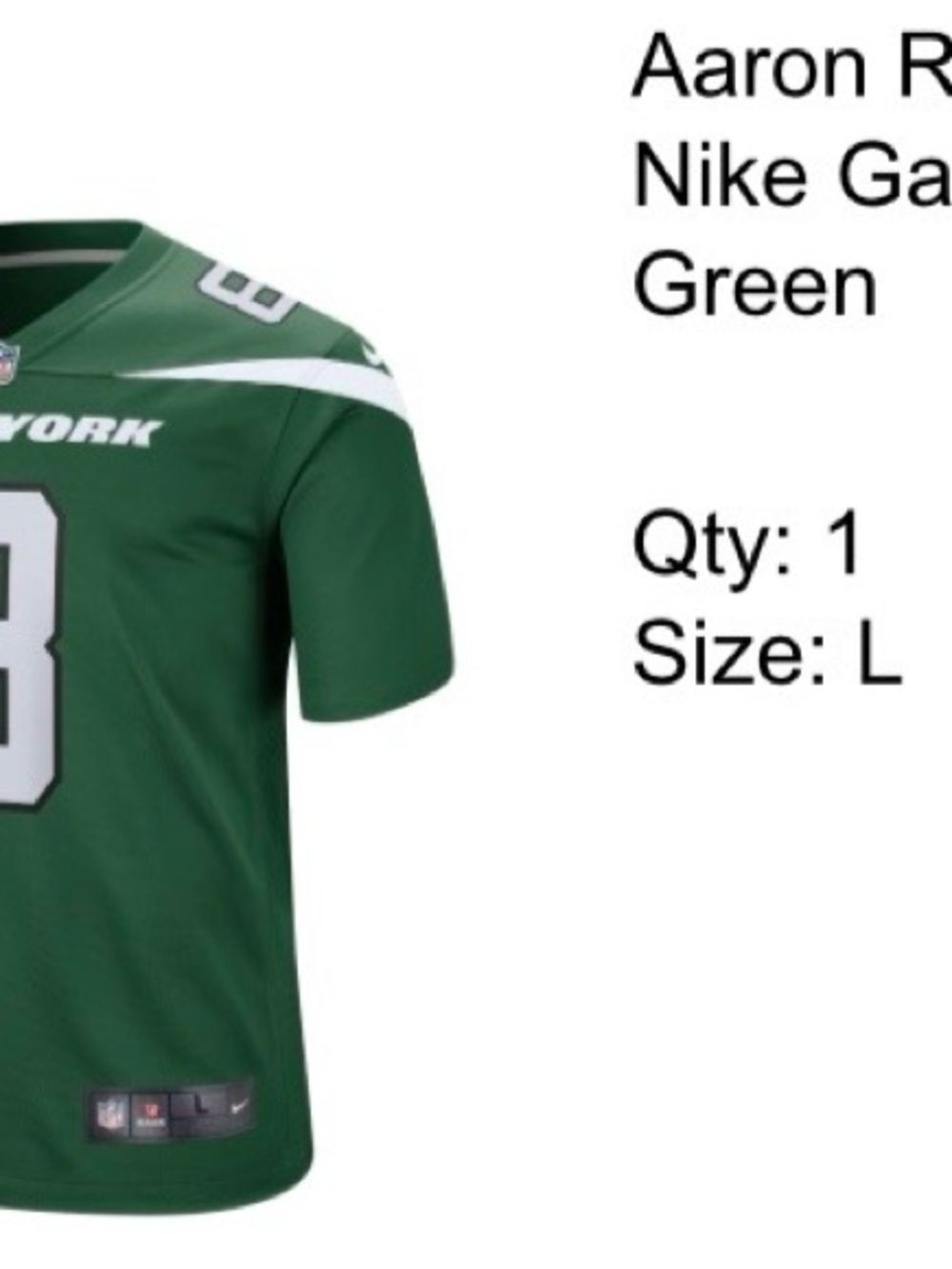 Nike Green Football Jersey with White Accents and Number 8